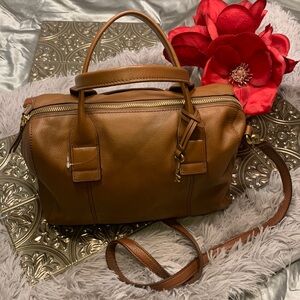 🌹FOSSIL • Vintage Super Soft Elegant Brown Leather Handbag Satchel